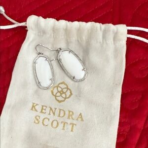 Kendra Scott White and Silver Drop Earrings